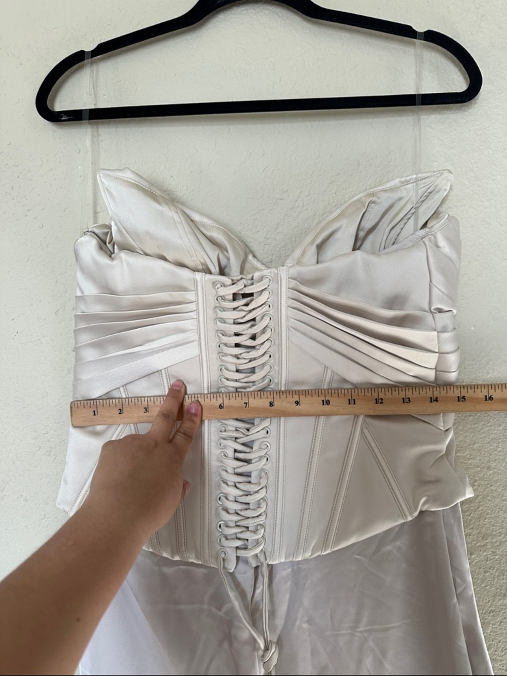 House of CB Eve size L A-C  Ivory Satin Corset Maxi Dress - Limited Edition - Picture 14 of 17